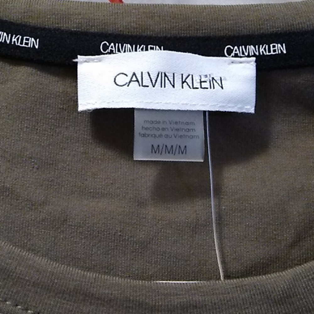 Nwt Chain Logo Calvin Klein Olive Dress - Picture 5 of 8
